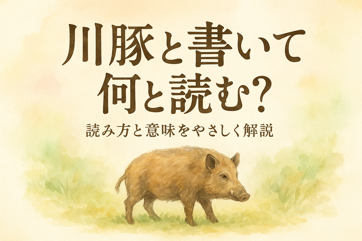 川 豚 と 書い て 何と 読む？読み方と意味をやさしく解説