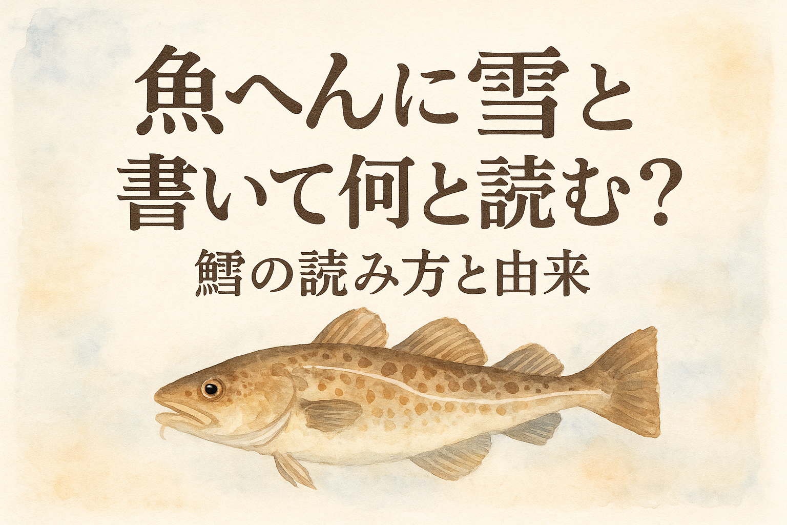 魚 へん に 雪 と 書い て 何と 読む？鱈の読み方と由来