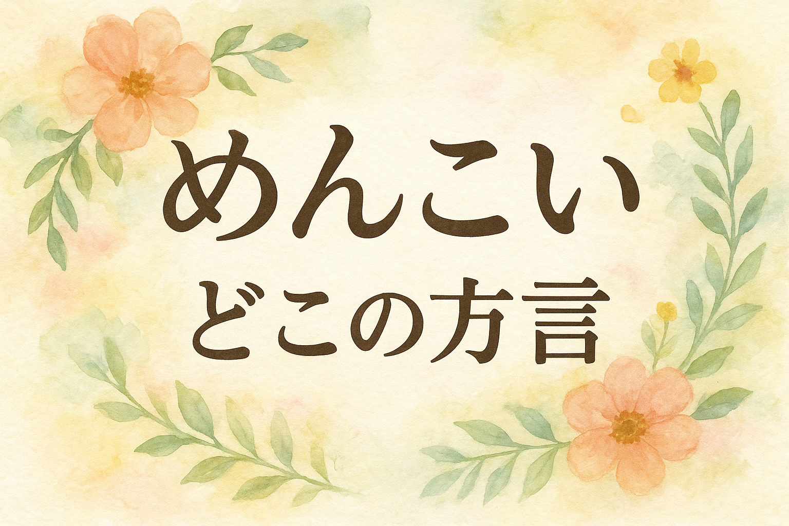 めんこい どこ の 方言